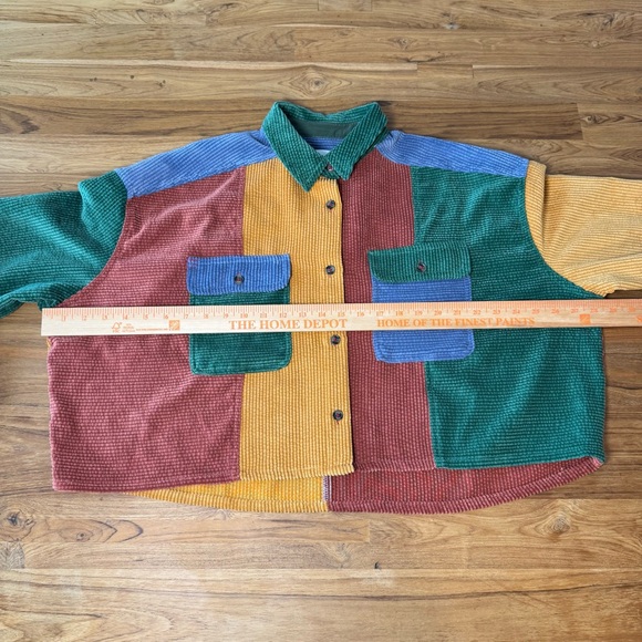 BDG Urban Outfitters Corduroy Jacket Shirt Women’s Small Multicolor Block - Picture 4 of 9